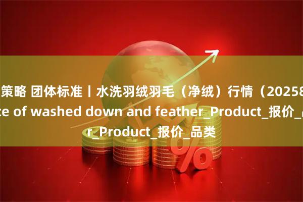 鼎坤策略 团体标准丨水洗羽绒羽毛（净绒）行情（2025814）Price of washed down and feather_Product_报价_品类