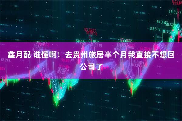 鑫月配 谁懂啊！去贵州旅居半个月我直接不想回公司了
